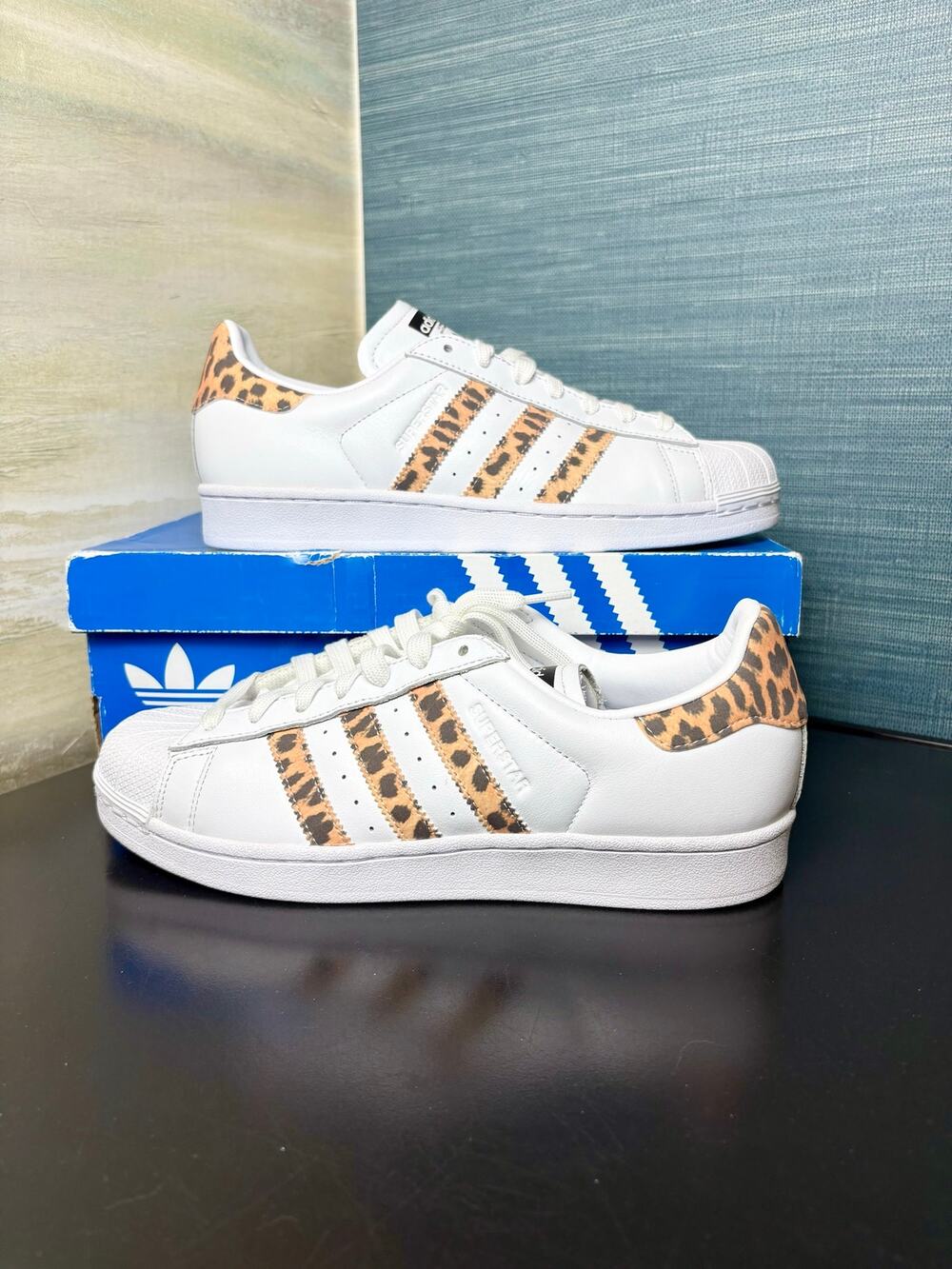NWB - Adidas Superstar White Leopard - Women's Size 9